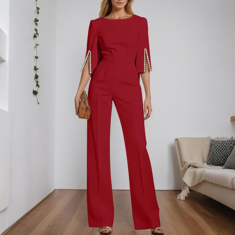 

ZANZEA Женские повседневные комбинезоны с круглым вырезом, свободные, с рукавом три четверти, длинные M