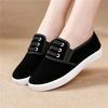sapatos femininas women fashion sweet round toe wine red canvas flat shoes lady casual black student school work loafers ga546