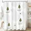 Home Decor Shower Curtain featuring Cute Polar Bears White Waterproof Fabric Bathroom Decoration for Children's Room or Nursery