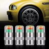 Pack Of 4 Car Tire Pressure Monitoring Cap with Real Time Detection Color Alert for Vehicles Pressure Monitor Stem Cover