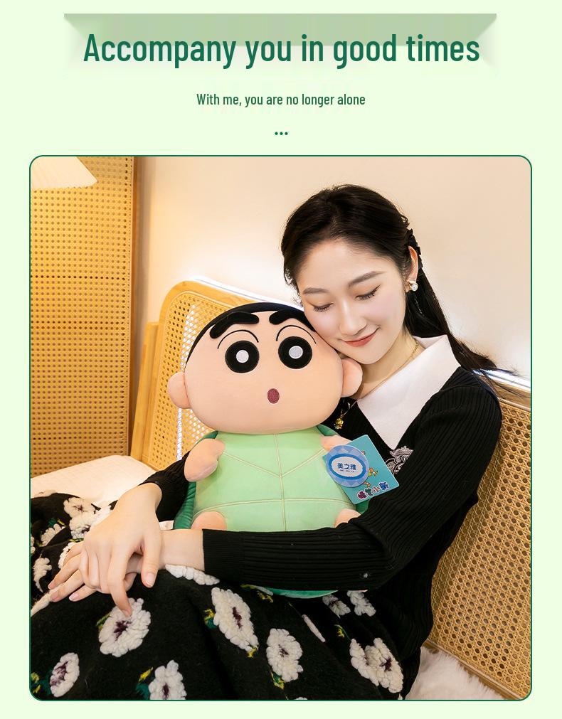 Official Crayon Shin-chan Plush Toy - Turtle Shell Shin-chan Doll, Cute Japanese Cartoon Series.