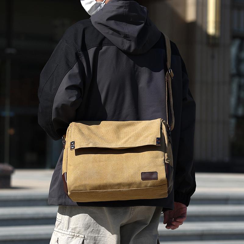 Fashion CrossBody Bag New Men Canvas Crossbody Shoulder Messenger Bags Man Casual Solid Multi Function Portable Male Bag