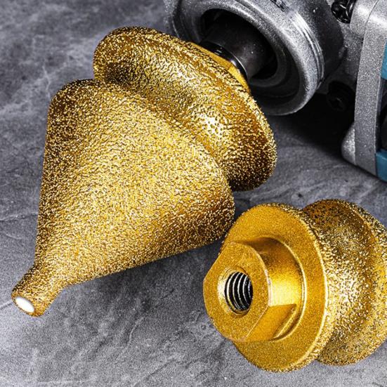 High-density Diamond Abrasive Drill Bit Chamfering for Grinder, 4-in-1 Hole Saw, Beveling Grinding Head Marble Chamfering/Hole Enlarging/Polishing/Arc