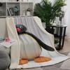 PINGU Weekend Leisure Comfort Blanket Single-sided Printed Autumn/Winter Flannel Comfort Blanket Office Lunch Break Blanket