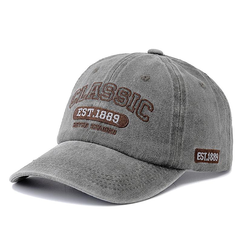 New Retro Design Embroidery Classic 1889 Letter Baseball Cap Vintage Washed Cap Adjustable Dad Hats For Women Men