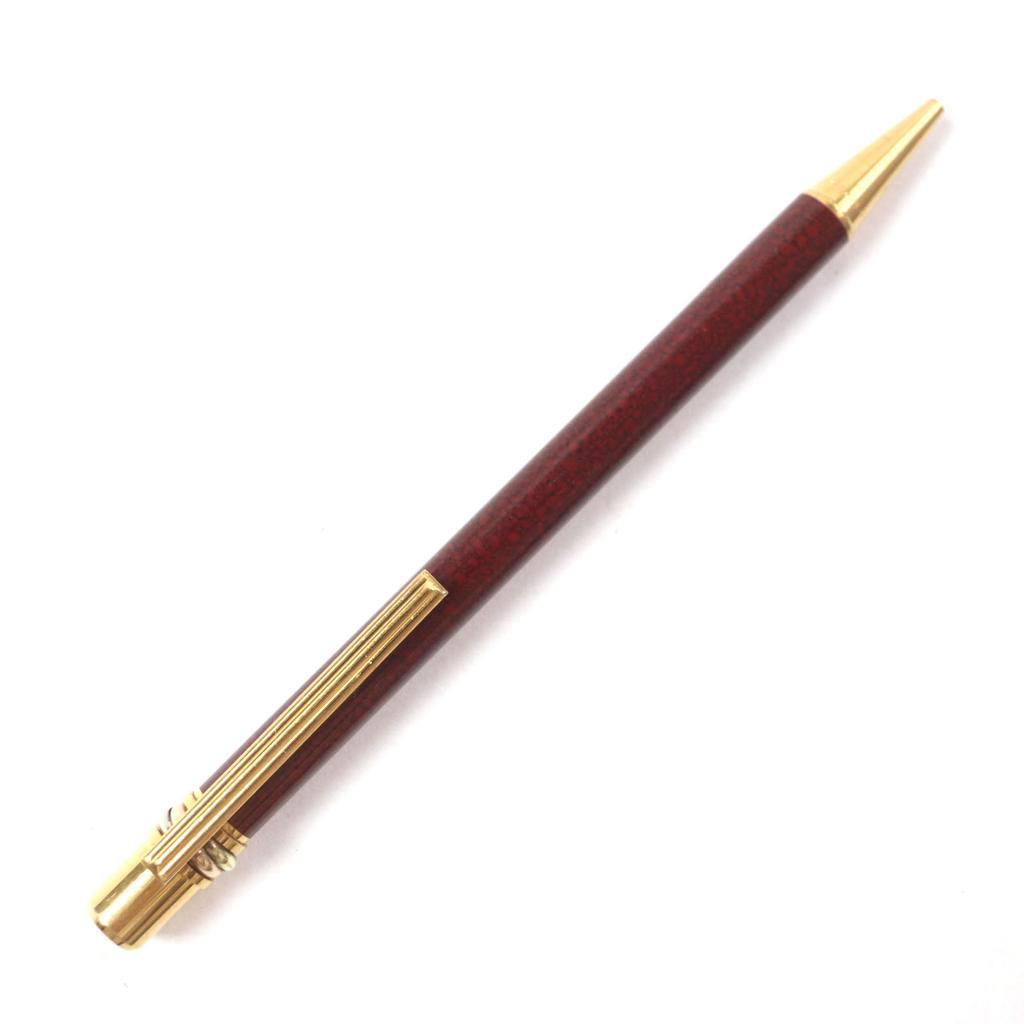 Cartier Ballpoint pen Trinity Logo Engraved Twist Type Bordeaux gold Used