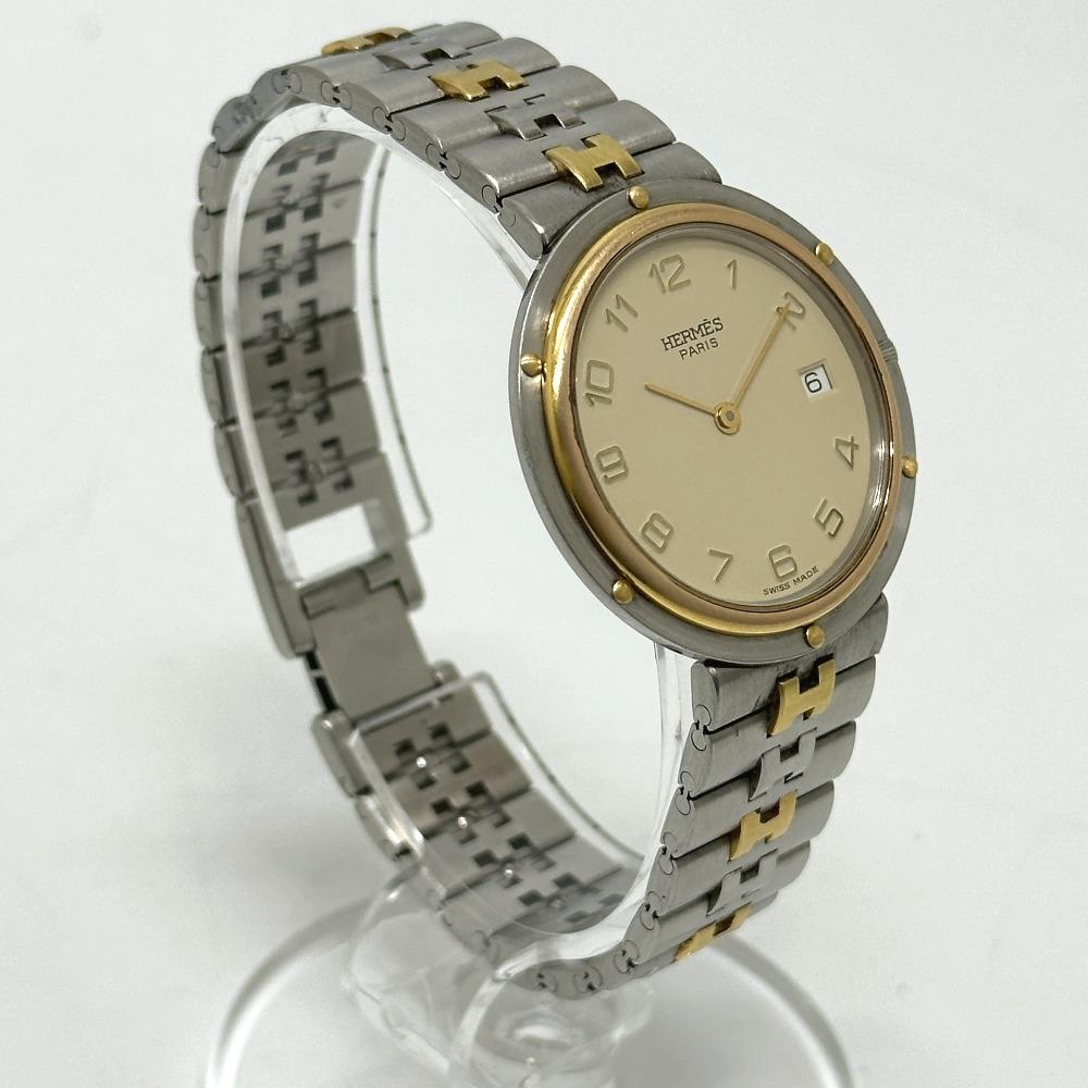 HERMES Olympia Combi Quartz Wristwatch SS Silver/Gold