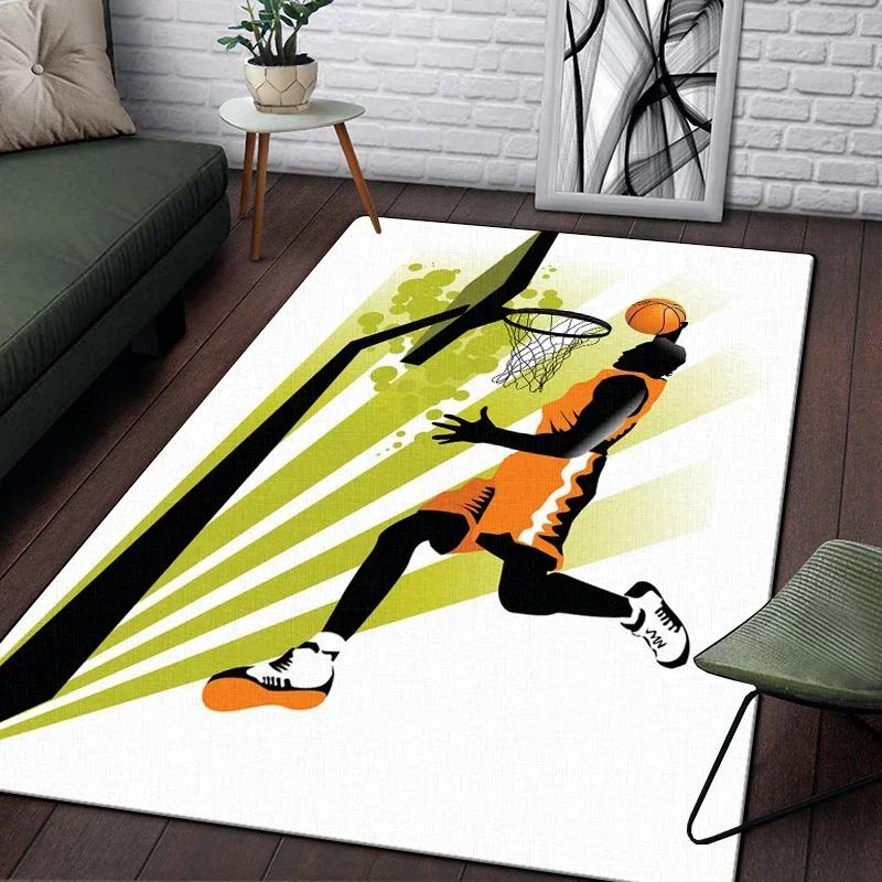 Basketball Printed Carpet Living Room Decor Sofa Table Rug Lounge Mat Kitchen Mats for Floor Anti Slip Chair Cushion Large Rug