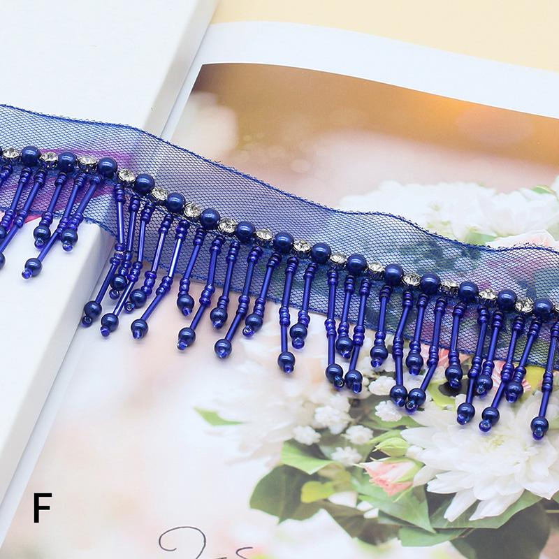 5 Yard Beaded Tassel Latin Dance Dress Decor Trim Fringe Lace Trimming Clothes Curtain Upholstery Sofa Sewing Accessories