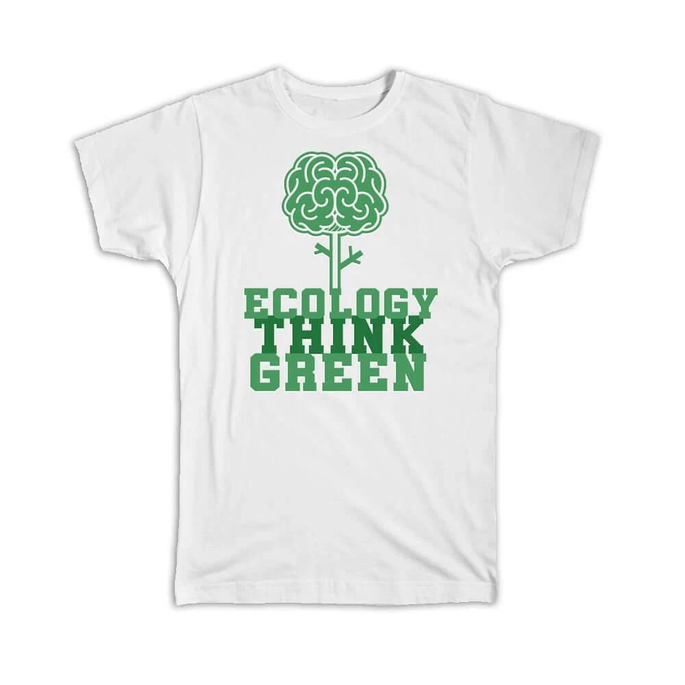 Gift T-Shirt : Ecology Think Green Brain Kraft Design Nature Friendly Non M
