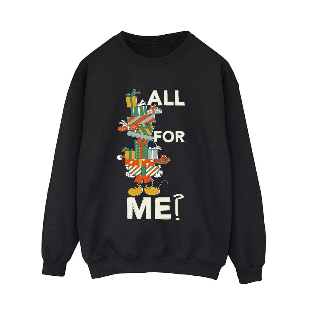 Disney Womens/Ladies Mickey Mouse Presents All For Me Sweatshirt