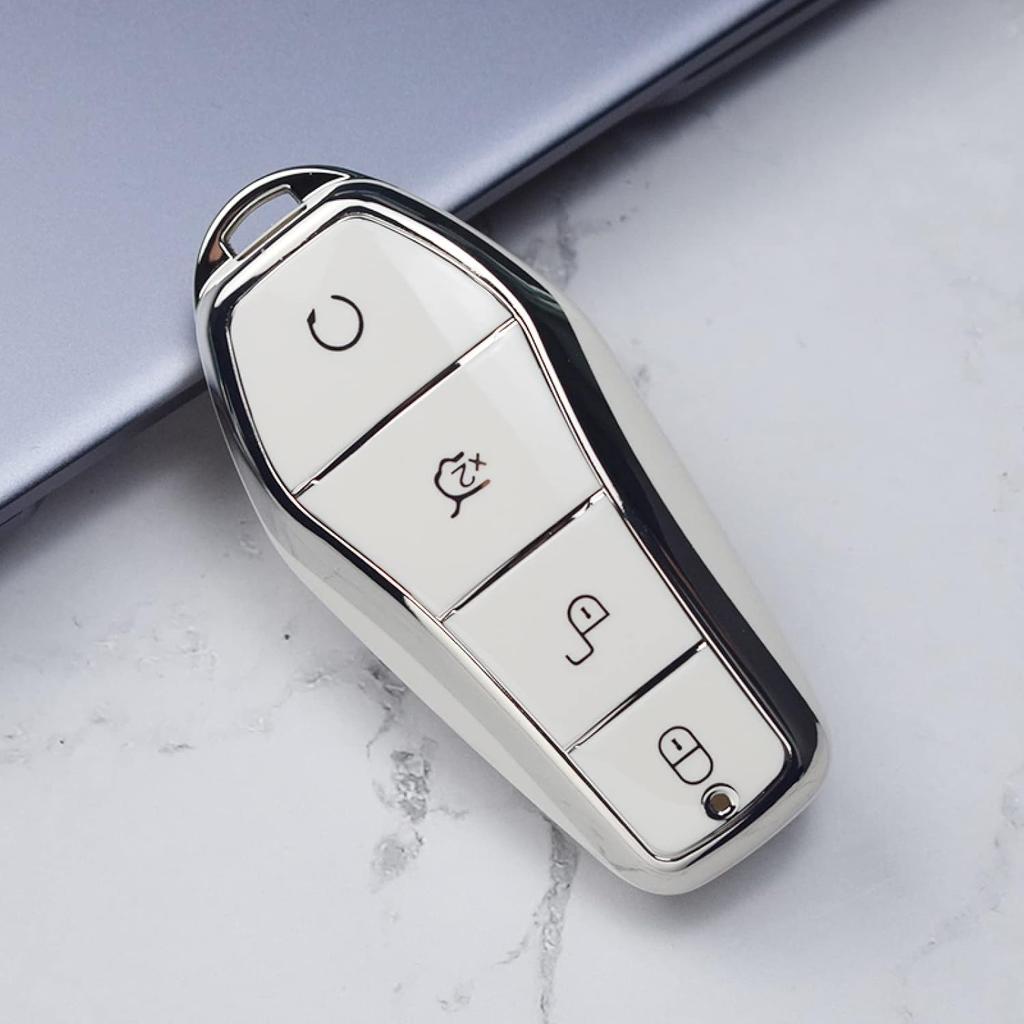 Soft TPU Car Key Case Cover, for BYD Han Ev Tang Dm/Qin Plus/Song Pro/MAX/Yuan Buckle Auto Shell Fob Keychain Accessories