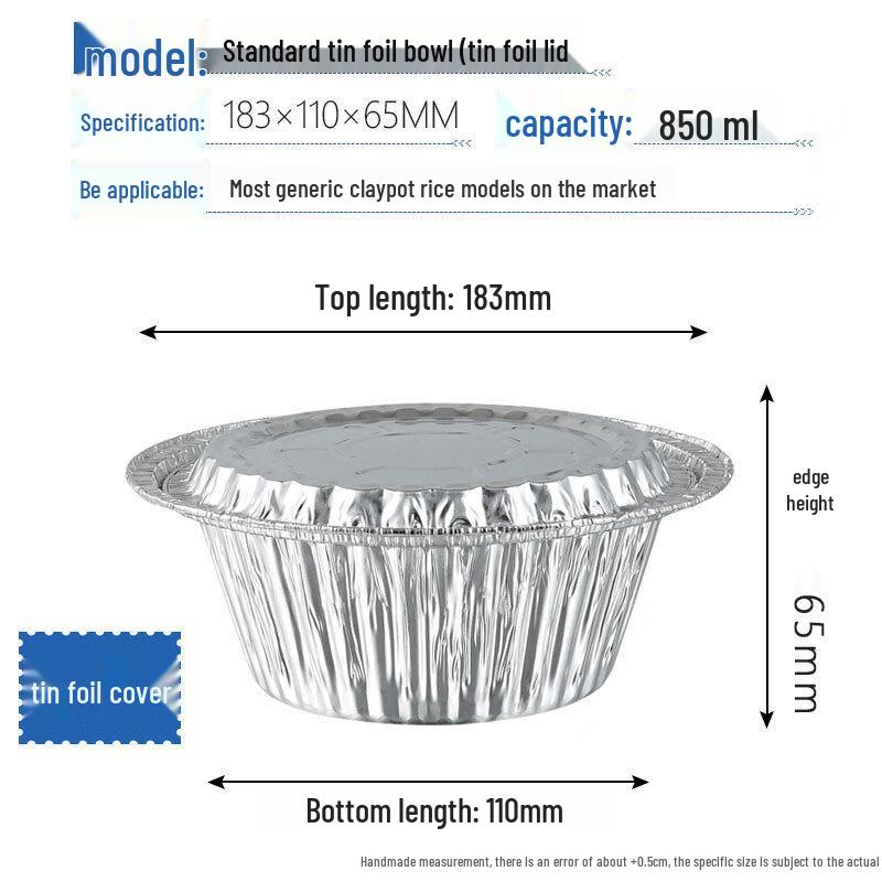 Disposable Round Aluminum Foil Takeaway Containers with Lids