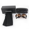 Great CHANEL Sunglasses Ribbon COCO Mark Brown Women 5170-A Used
