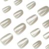 24 Pieces Wear Nail Piece Cold Blue Wood Color Cat's Eye Wear Nail Piece Nail Patch Wear Nail Press on Nails