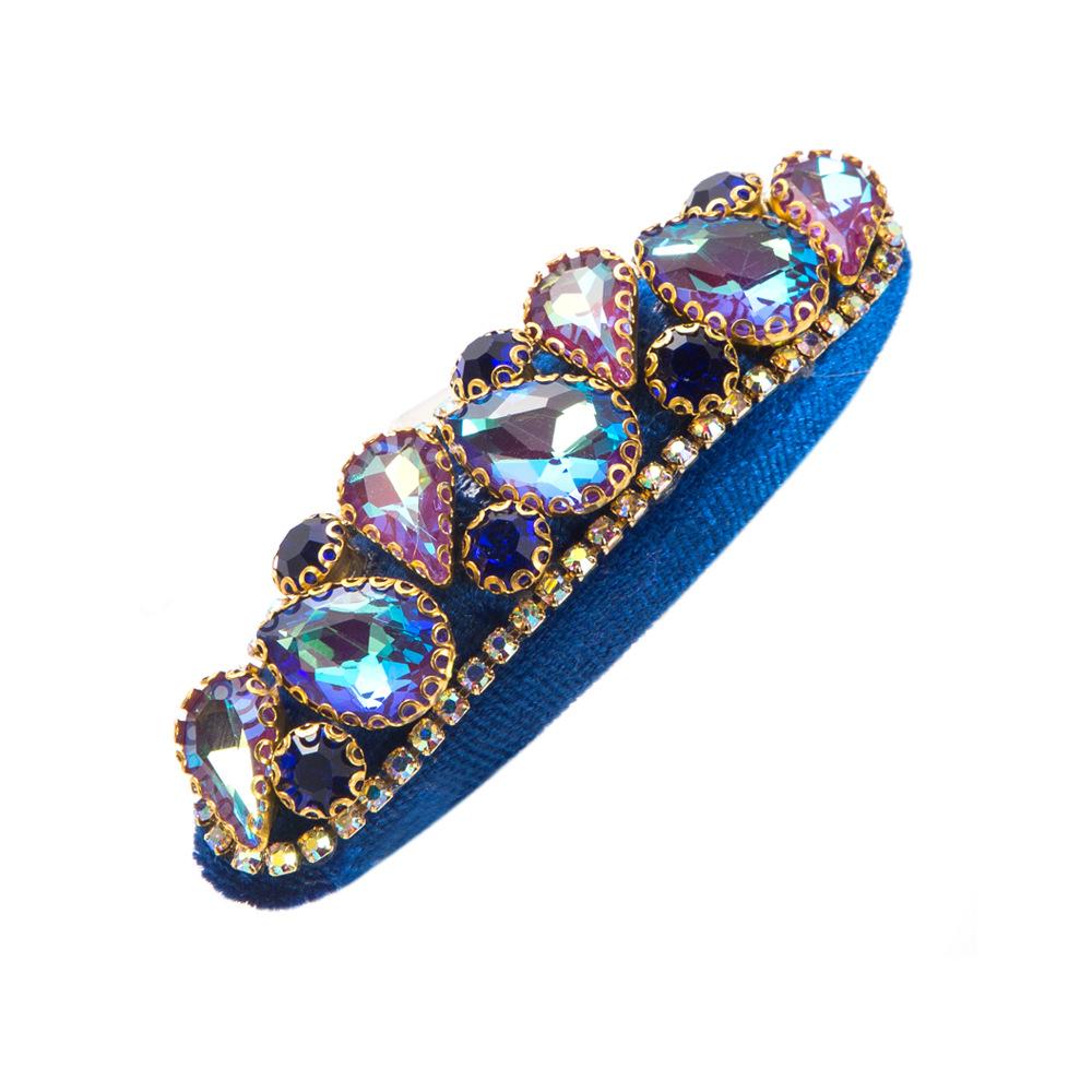 Retro French Velvet Barrettes Women's Side Bang Clip Broken Hair Hairpin Super Flash Glass Drill Sponge Thickness Barrettes