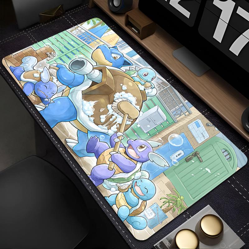 Mouse Pad Pokemon Squirtle xcm Gamer Edge White Computer HD Print Desk mat Keyboard Anime Gaming Accessories Mousepad Carpet