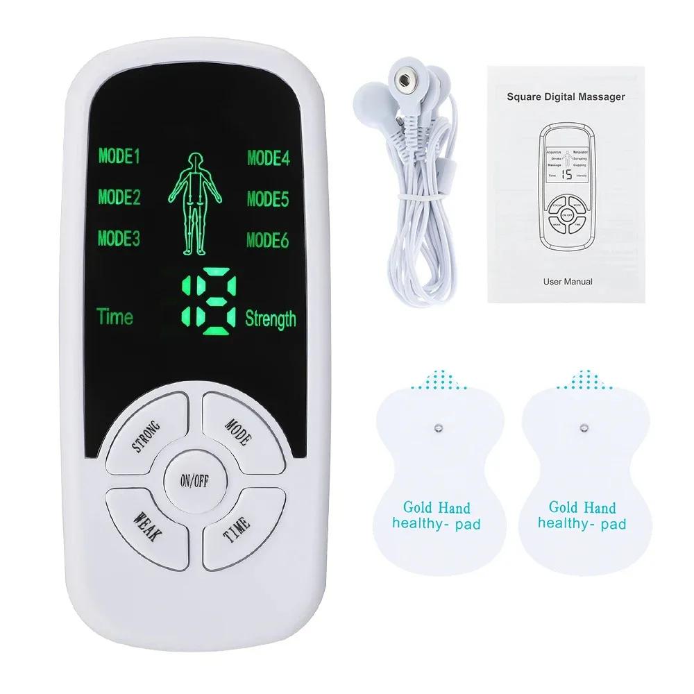 6 Modes Tens Electric Stimulation Massager Muscle EMS Full Body Relax Muscle Therapy Pain Relief Pulse Massager Healthy Care