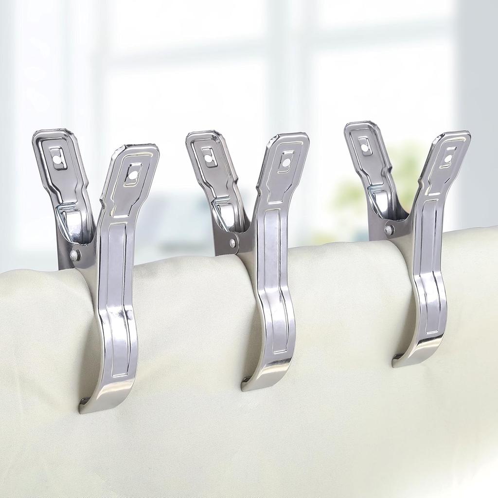 WEBI Pool Cover Clips Beach Towel Clips,12 Packs 5.5 Inch Beach Chair Clips,Above Ground Pool Cover Clamps for Chairs,Cruise,Boat,Blanket,Quilt