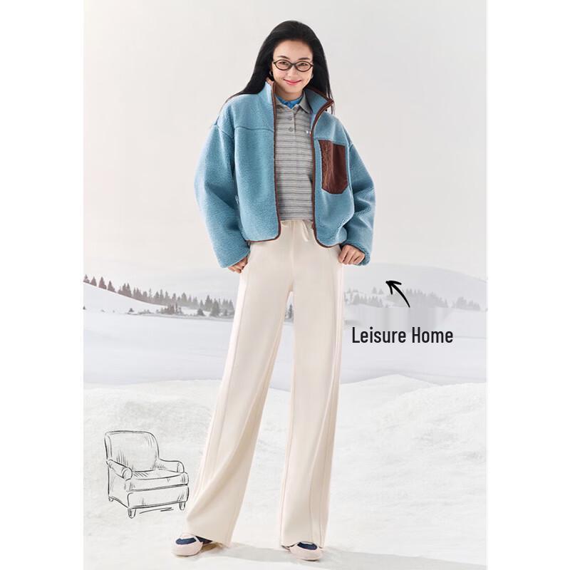 SIINSIIN Women's Fleece-Lined Straight-Leg Wide-Leg Sweatpants