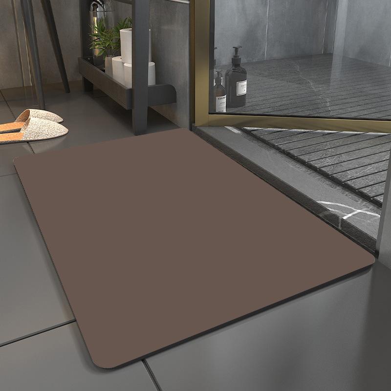 Simple Pure Color Diatom Mud Mat Toilet Absorbent Quick Drying Mat Household Dirty and Non-slip Mat