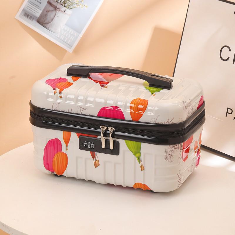 Retro Large-Capacity Makeup Bag and 18-Inch Carry-On Suitcase Combo
