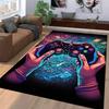 Gaming-Themed Carpet with Controller Design, Vibrant Colors, Neon Style Suitable for Use As an Anti-slip for Living Room Bedroom Sofas