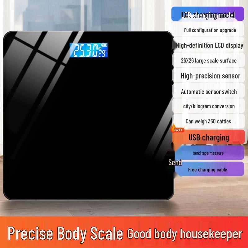 Durable Rechargeable Digital Bathroom Scale: Accurate Smart Body Fat Scale for Women