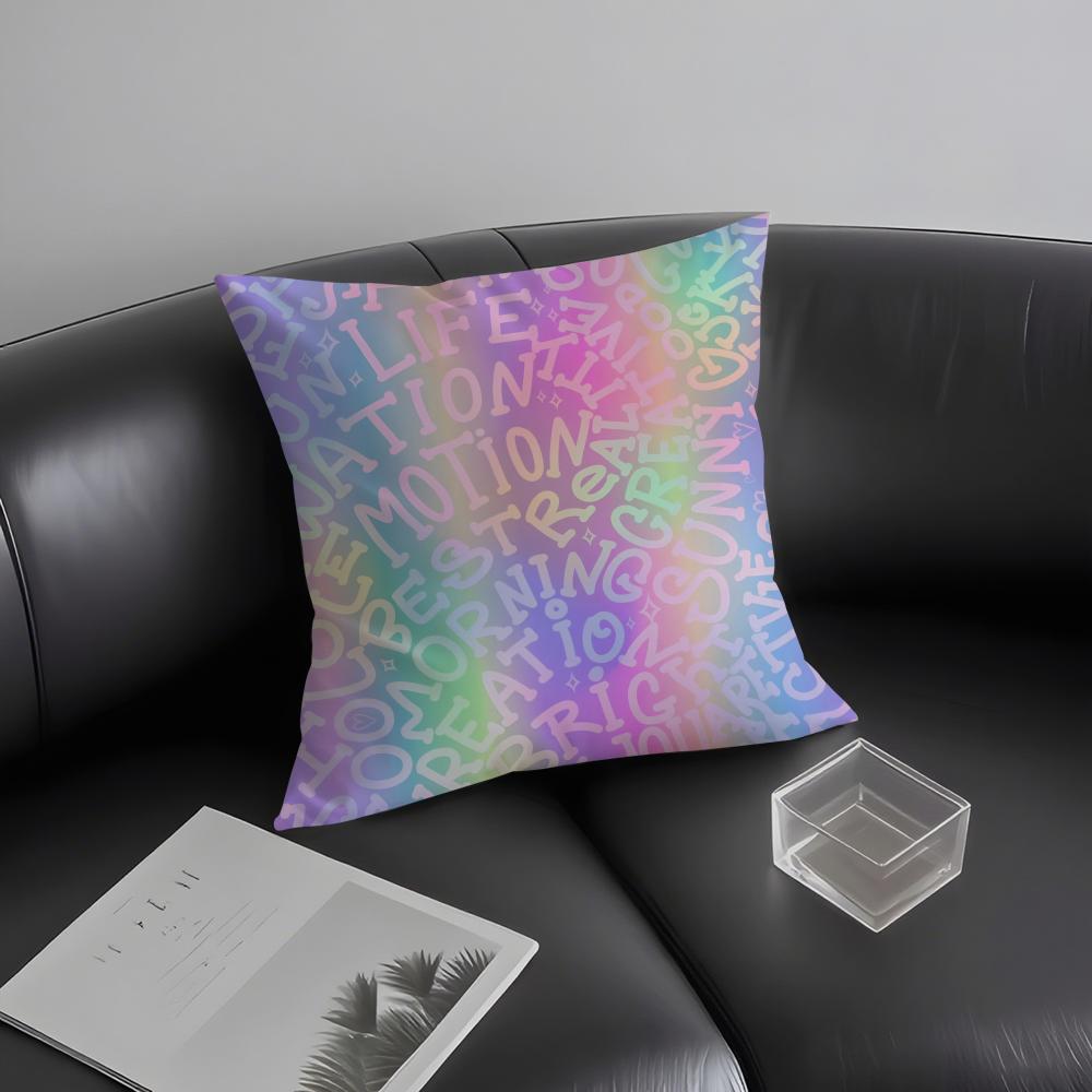 English Letters Fashion Cushion Cover Pillowcase Ultra Soft Skin Friendly Fabric Cloud Like Comfort & Concealed Zipper