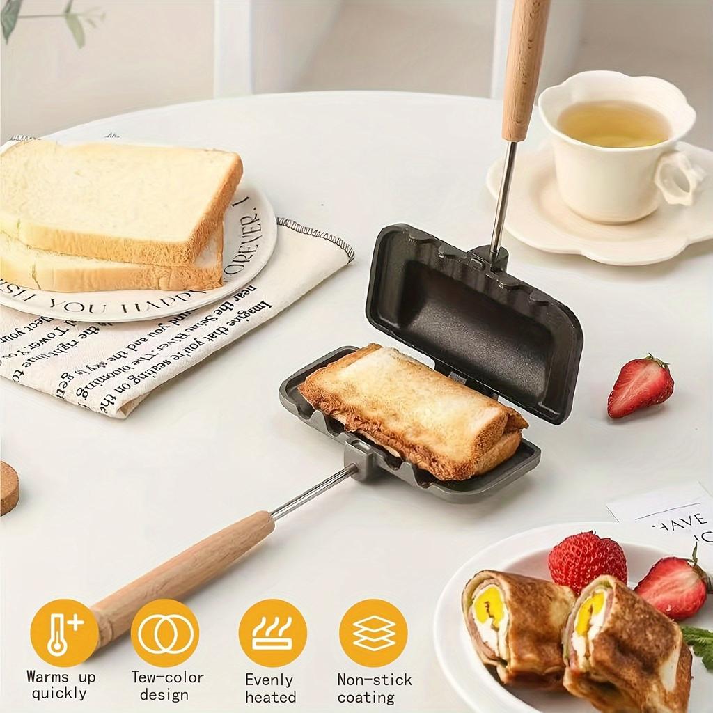 Non-stick Sandwich Pan, Aluminum, Double-sided Heating, Square