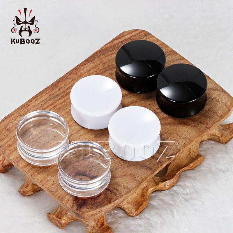 Light Convex European and American Men s and Women s White Acrylic Auricle 6mm Black Single
