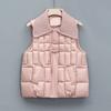 Women's Down Vest with Knitted Lapel Patchwork Vest Outer Wear Button-up Cotton Vest Vest Jacket for Autumn and Winter