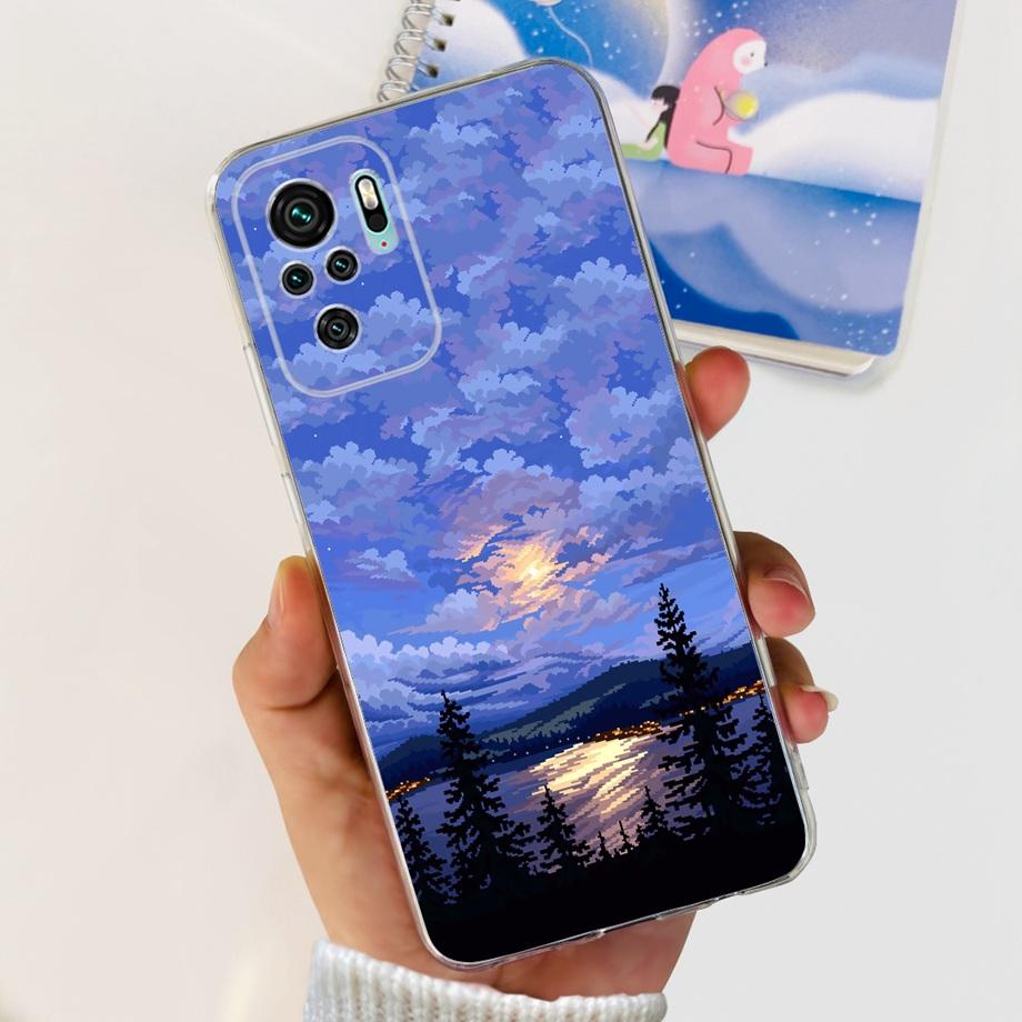 For Xiaomi Redmi Note 10 4G 5G Case Redmi Note 10 Pro 10 Lite Cover Soft TPU Slicone Clear Bumper Mi Note10 Lite Beautiful Capas