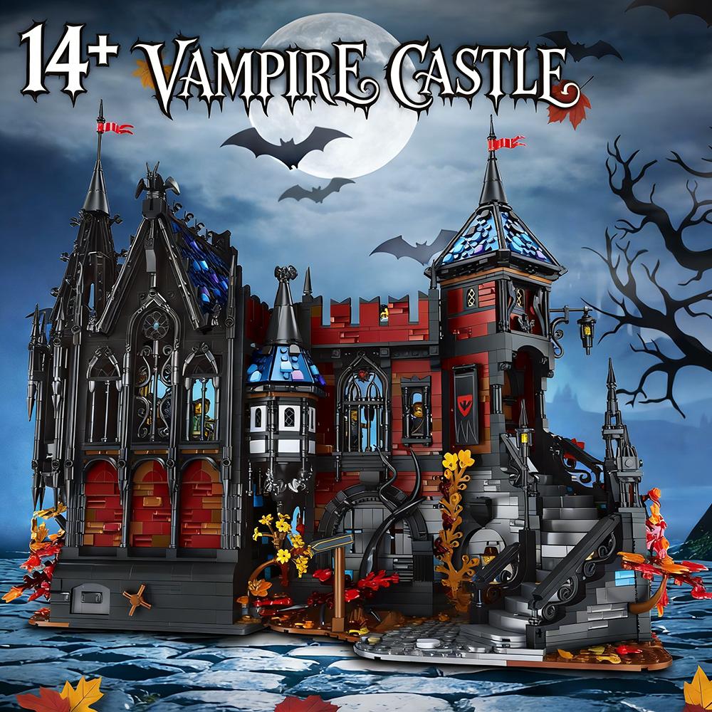 Collectied 4194PCS Halloween City Hot Selling Street View Moc Transylvania Adventure Model DIY Creative Toy Puzzle Gift Blocks
