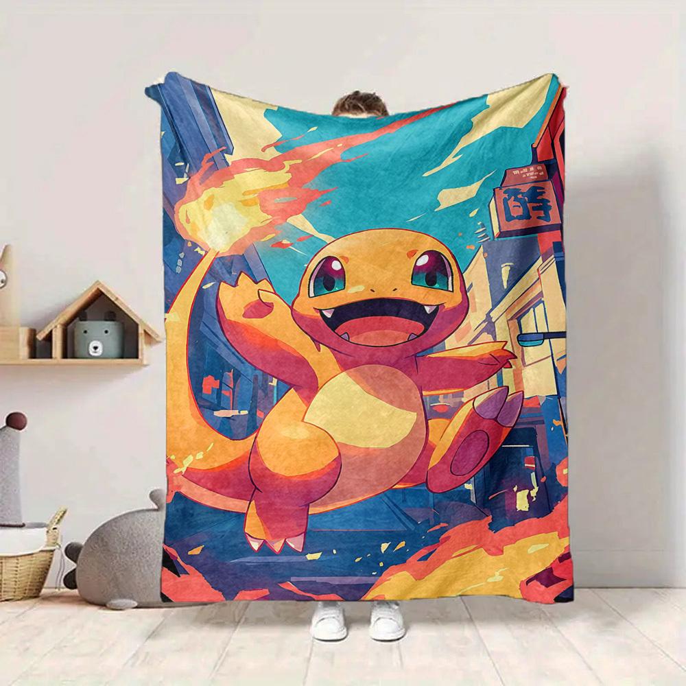 

1pc Flame Pokémon Soft Skin-Friendly Flannel with Digital Printing, Various Sizes Available for Family, Friends, Birthday011 130cmx150cm
