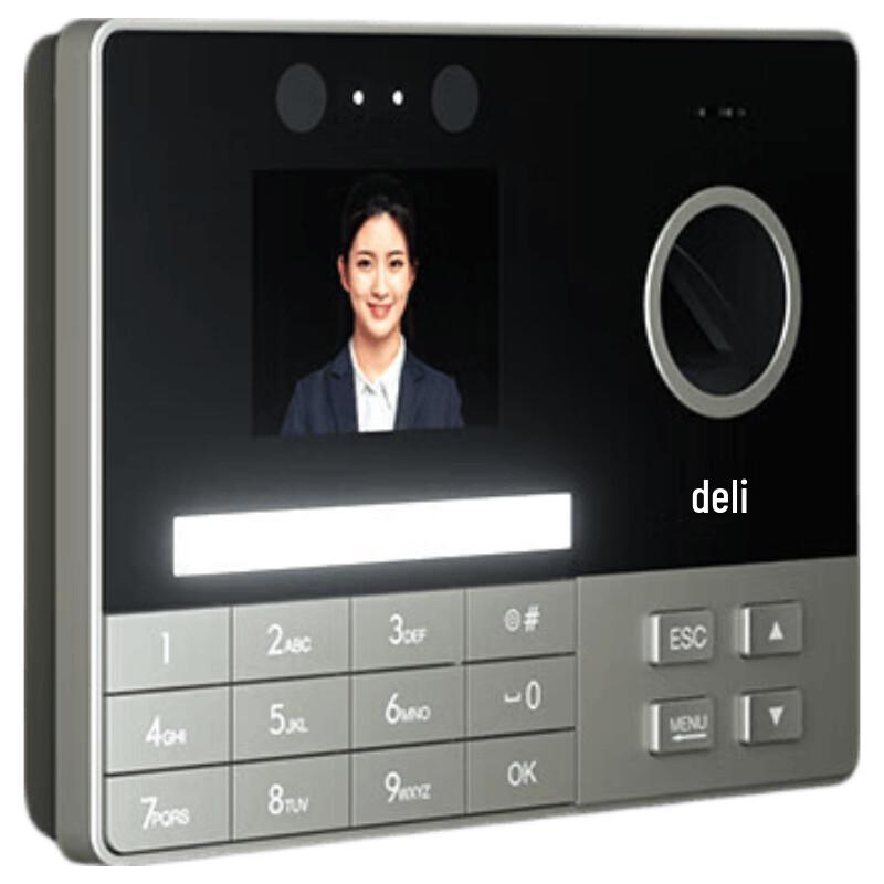 Deli 3760C Dynamic Face & Fingerprint Smart Cloud Attendance Machine CN plug (adapter included)