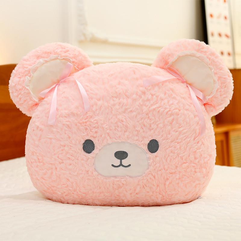 Cuter Bear Plush Pillow With Pp Cotton And Bows Decor For Kids And Teens