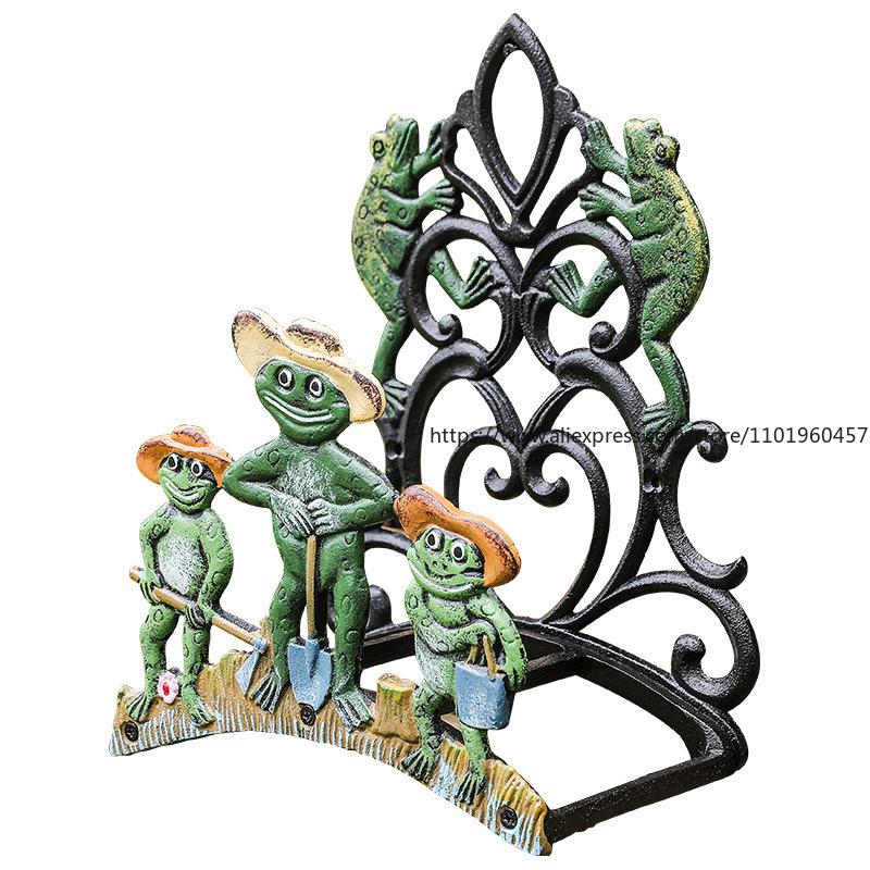 Simple Retro Cast Iron Handicraft Water Pipe Rack, European Wall Mounted Storage Rack, Garden Balcony Decoration Bracket