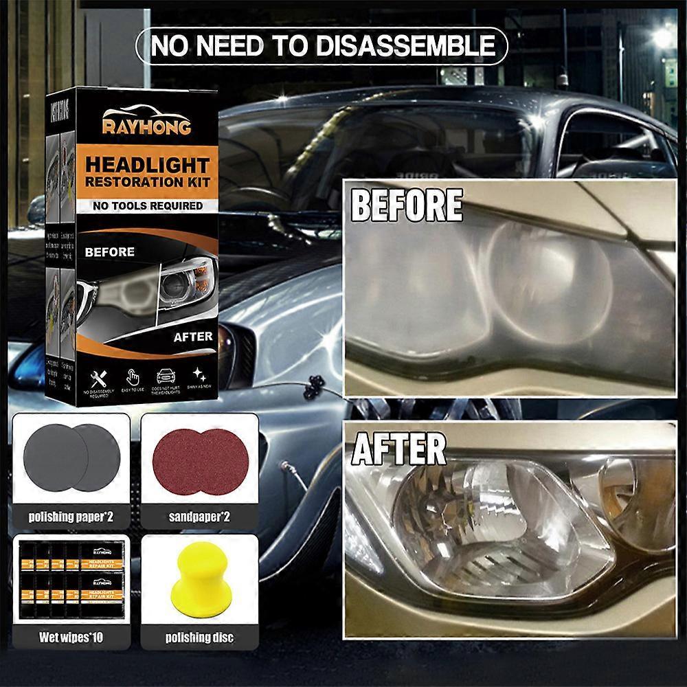 Professional Headlight Restoration Kit DIY Headlamp Brightener Car Care Repair kit Head Lense Clean