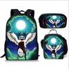 Cool Girls Printing Anime 3Pcs/Set Daily Pack Pupil School Carry Carrier Kid Sweet Outing Backpack Children Birthday Gift