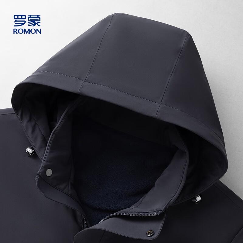 Luomeng Men's Fleece-Lined Detachable Hood Jacket