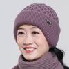 Warm Knitted Wool Hat for Elderly Women - Velvet-Lined Winter Ear Protection