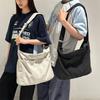 Solid Color Shoulder Bag Unisex Large Capacity Commuter Crossbody Bag