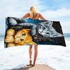 Three Cute Kittens Beach Towel Colorful Cat Print Soft Quick-Dry Large Bath Towel for Cat Lovers Travel Swim Pool