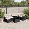 VidaXL Garden Lounge Set 8 Pcs with Cushions Black Braided Resin 3268056