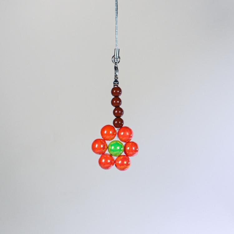 Colorful Bead Flower Pendant Phone Charm Hangings Rope Sweet Phone Chain Strap Bag Decoration Lanyard Keychain Accessory