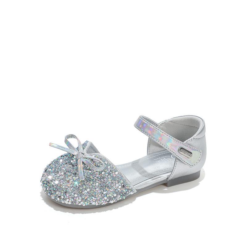 Size 26-37, girls princess sandals crystal shoes 2025 summer new dress girls summer shoes bag head sandals