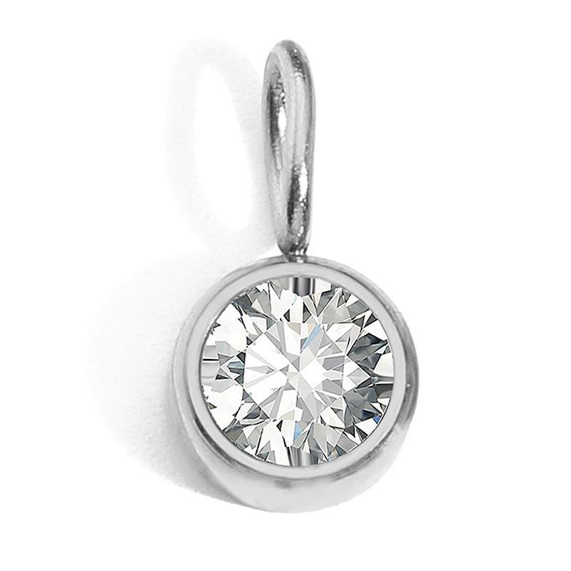 8mm Stainless Steel Pendant with Twelve Birthstone Rhinestone Charms for DIY Jewelry
