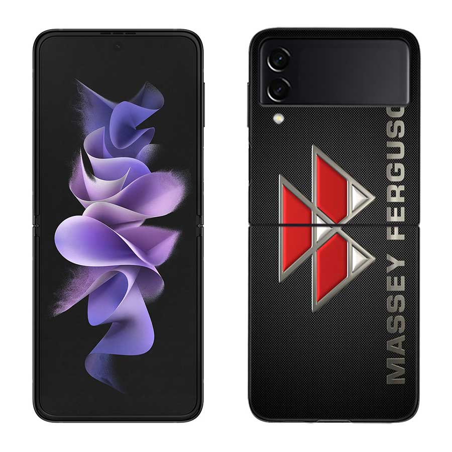 

T-Tractor Farm Phone Case For Samsung Z Flip 7 6 5G Galaxy Z Flip 5 4 3 Black Hard Cell Cover Luxury PC Shell Coque Samsung Z Flip 3 5G
