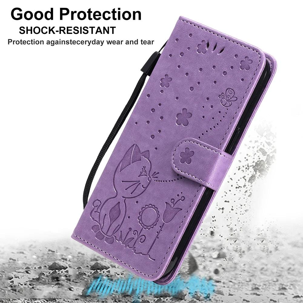 3D Embossed Pattern Flip Case For Moto G06 G56 G86 G05 G15 G55 G85 Stand PU Leather Wallet Cover Card Holder Strap
